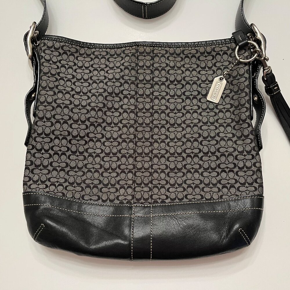 Coach Crossbody handbag - Signature "C" design, black and gray